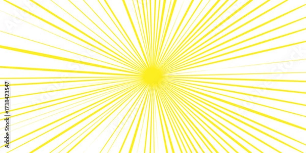Obraz Abstract yellow starburst explosion background with sharp radiant beams. Energetic sunshine effect for celebration themes, posters, fireworks style, summer vibes, digital artwork, and dynamic graphic 