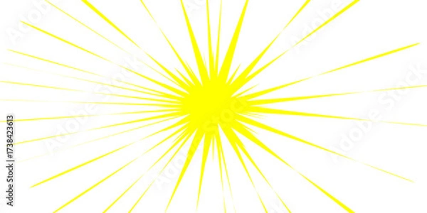 Obraz Abstract yellow starburst explosion background with sharp radiant beams. Energetic sunshine effect for celebration themes, posters, fireworks style, summer vibes, digital artwork, and dynamic graphic 
