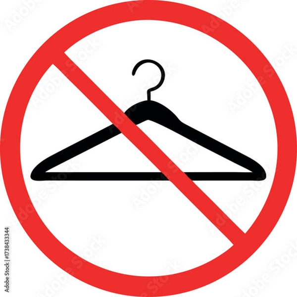 Fototapeta No Hanger Icon. Laundry Rule or Direction Illustration As A Simple Vector Sign & Trendy Symbol for Design 