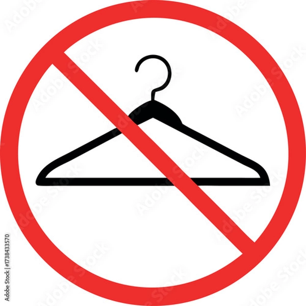 Fototapeta No Hanger Icon. Laundry Rule or Direction Illustration As A Simple Vector Sign & Trendy Symbol for Design 