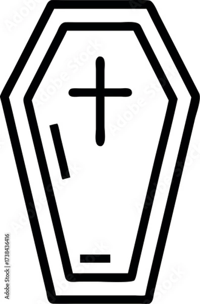 Fototapeta Coffin icon in outline style vector
