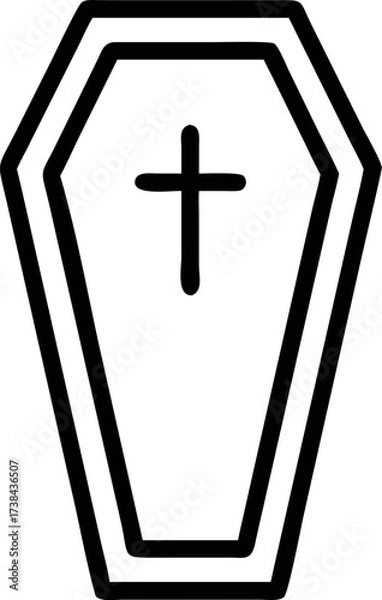 Fototapeta Coffin icon in outline style vector