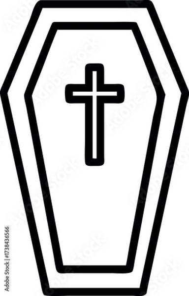 Fototapeta Coffin icon in outline style vector