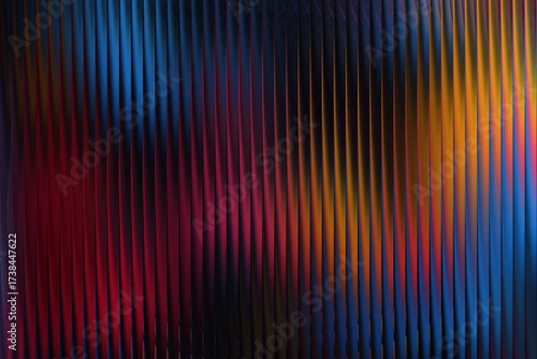 Fototapeta Elegant abstract background vertical lines a subtle gradient of blue, red, orange, a sophisticated visually appealing texture