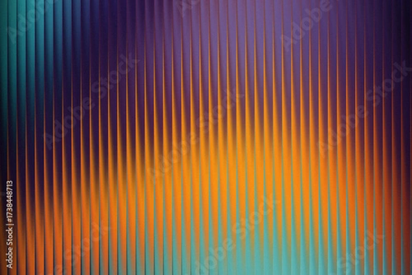 Fototapeta Striking abstract background vertical lines a gradient of purple, orange, teal, ideal for adding depth interest
