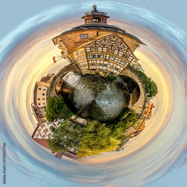 Obraz Bamberg City Hall- This is photo manipulated image of the town hall of city of Bamberg