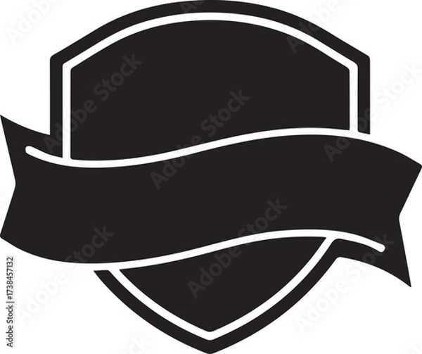 Fototapeta Classic vector badge emblem with stripes for achievement, quality, or award.