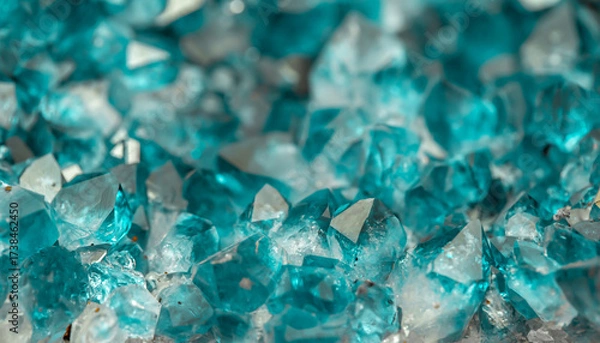 Fototapeta Aquamarine crystal mineral stone. Gems. Mineral crystals in the natural environment. Texture of precious and semiprecious stones. shiny surface of precious stone