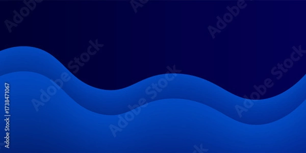Fototapeta Abstract Blue Wave Background with Gradient Design