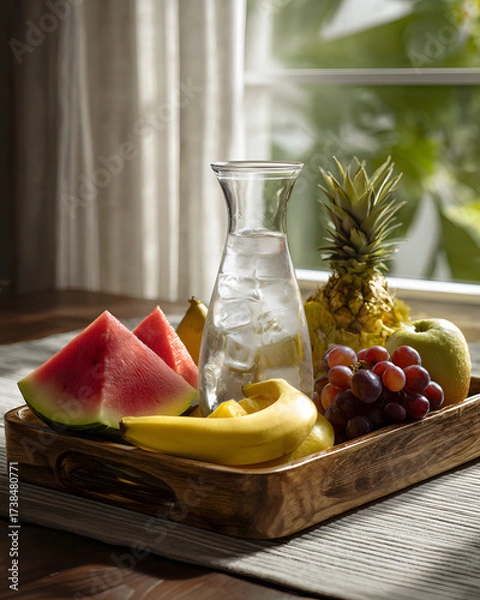 Obraz 창가 자연광 속 여름 과일 정물