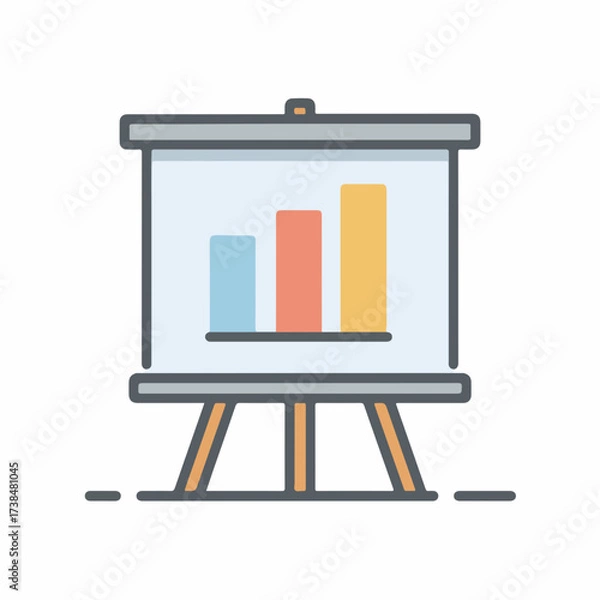 Fototapeta Professional Presentation Board Icon in Monoline Style