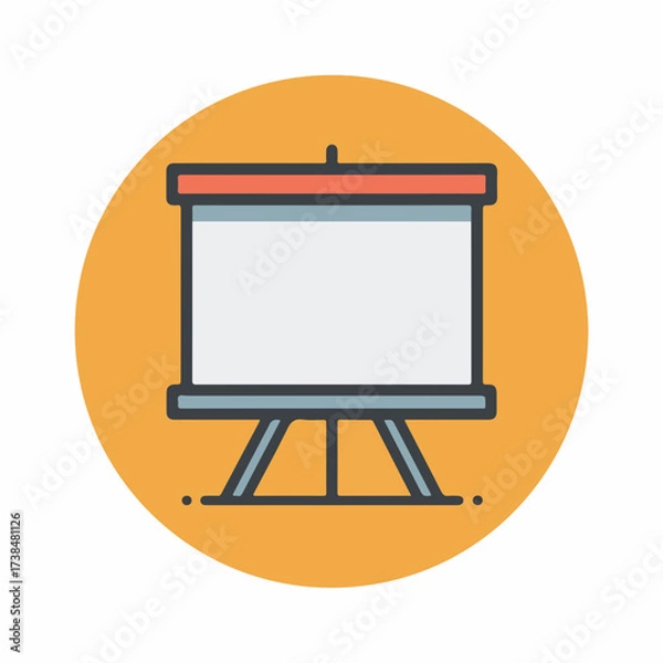 Fototapeta Sleek Presentation Board Thin-Line Icon