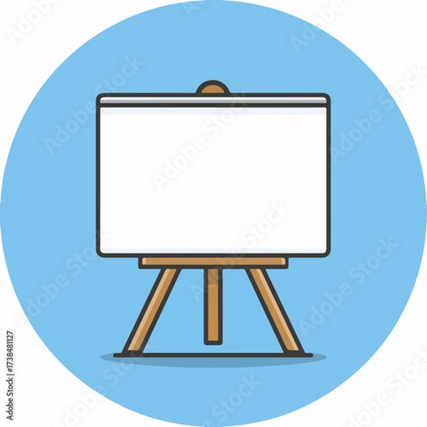 Fototapeta Sleek Presentation Board Thin-line Icon