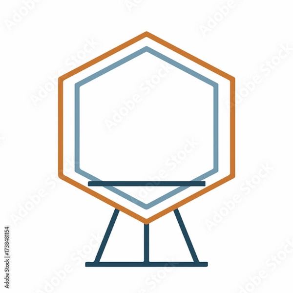 Fototapeta Sleek Presentation Board Thin Line Icon