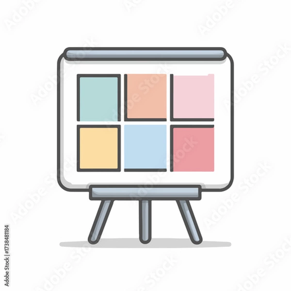 Fototapeta Modern Presentation Board Icon in Minimal Design