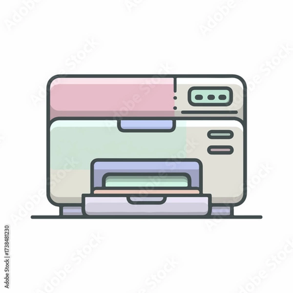 Fototapeta Printer Pictogram in Soft Pastel Colors