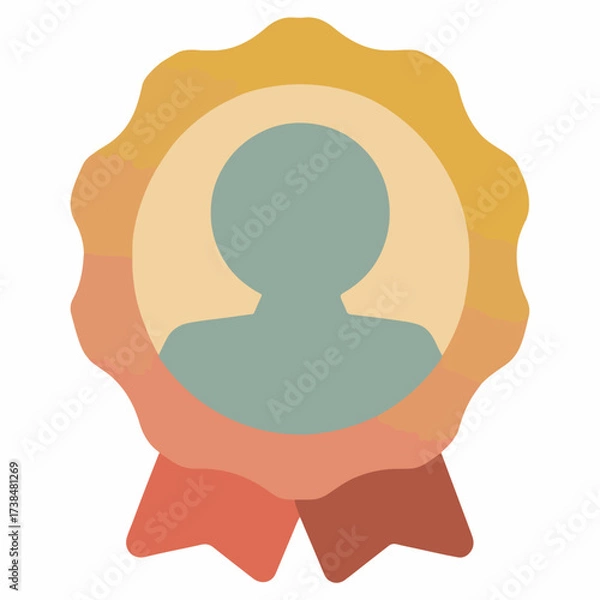 Fototapeta Profile Badge Flat Icon Vector Design