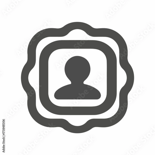 Fototapeta Elegant Profile Badge Flat Icon Design