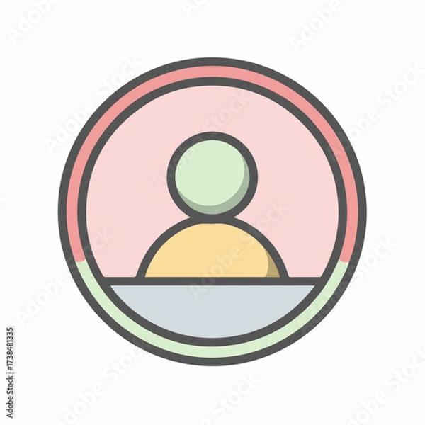Fototapeta Minimal Profile Badge Icon in Pastel