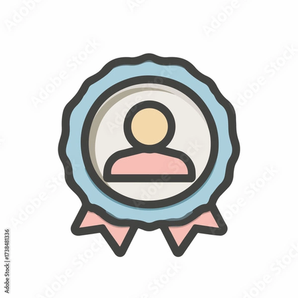 Fototapeta Minimal Profile Badge Thin Line Icon