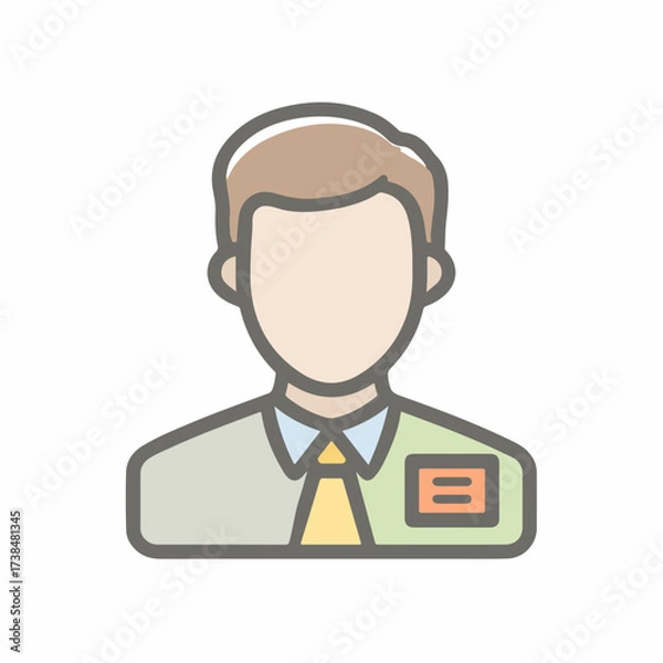 Fototapeta Minimal Profile Badge Icon in Flat Design