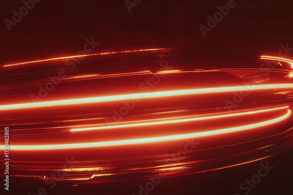 Obraz Abstract red light trails on dark background