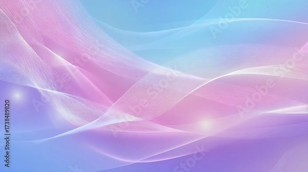 Fototapeta Elegant abstract backdrop with wavy, flowing lines in pastel hues