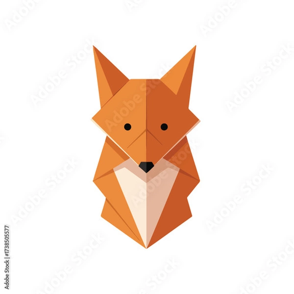 Obraz Origami Fox Head Illustration Minimalist Geometric Animal Art for Branding and Design