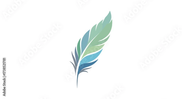 Obraz Elegant feather illustration with soft pastel colors for creative design projects background