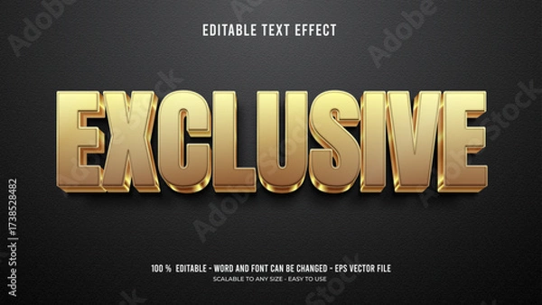 Fototapeta exclusive editable text effecr 3d vector