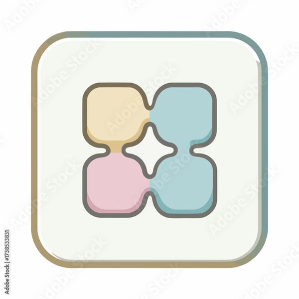 Fototapeta Share Icon in Minimal Flat Design