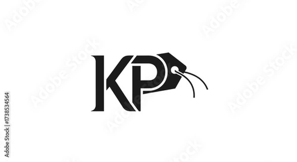 Obraz Elegant initial KP logo with a tag design concept for branding and advertising