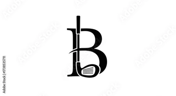 Obraz Elegant initial B logo design with a golf club representing sport and recreation