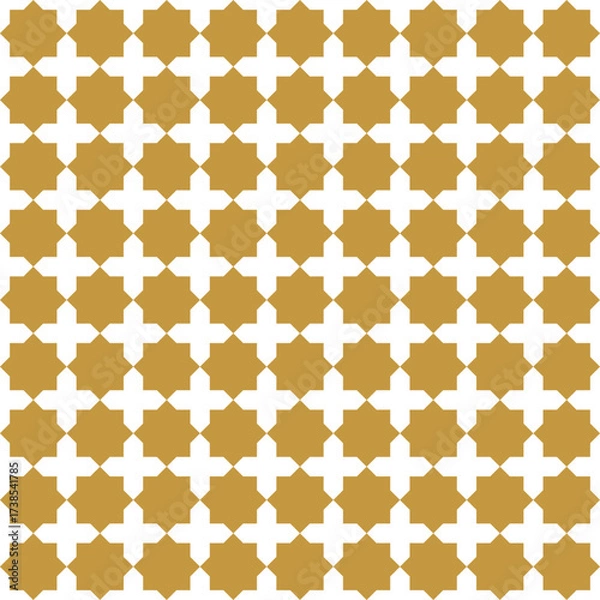 Fototapeta Seamless Moroccan Geometric Pattern with Golden Eight Pointed Stars