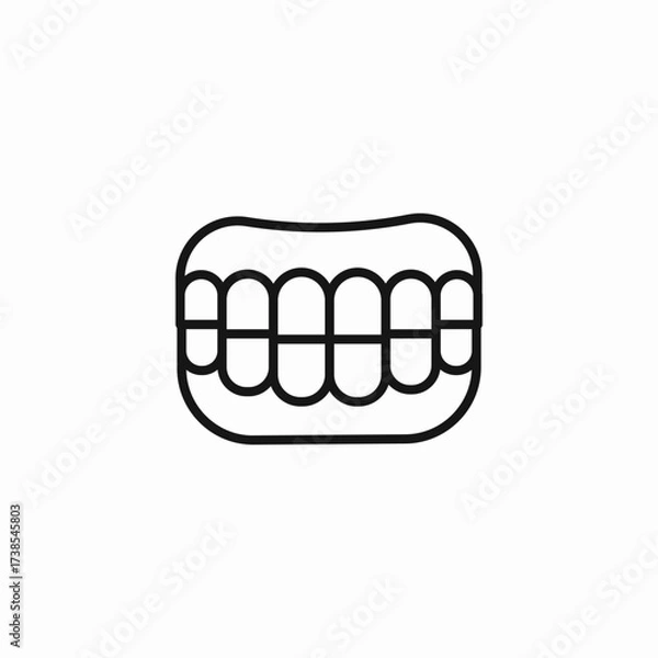 Obraz human jaw dentures icon sign vector