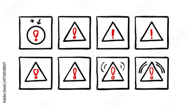 Fototapeta Warning attention danger sign exclamation point caution alert risk hazard safety important problem issue notice  100