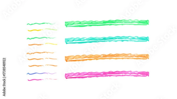 Fototapeta Watercolor lines colorful lines artistic lines hand drawn lines vibrant lines abstract lines design element vector
