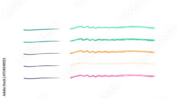 Fototapeta Abstract colorful lines art design element illustration vector graphic drawing sketch artistic strokes creative