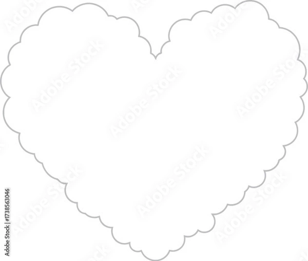 Fototapeta Vector art of heart shaped cloud, a symbol of love and romance