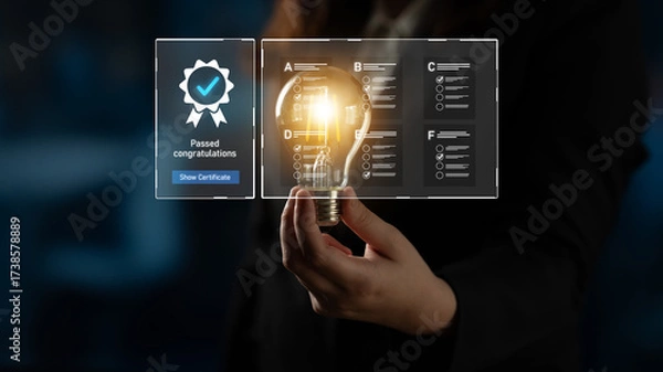 Fototapeta Certified products meet quality standards through assurance processes, verified compliance, and trusted milestones for market confidence. Latch