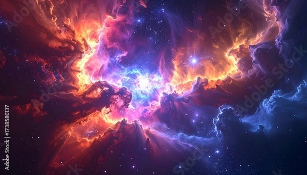 Fototapeta Cosmic nebula explosion