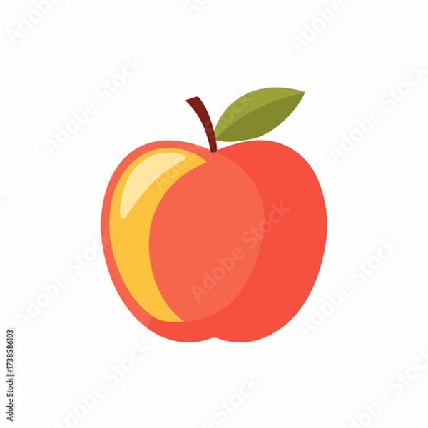 Fototapeta Vibrant Flat Apple Icon Design