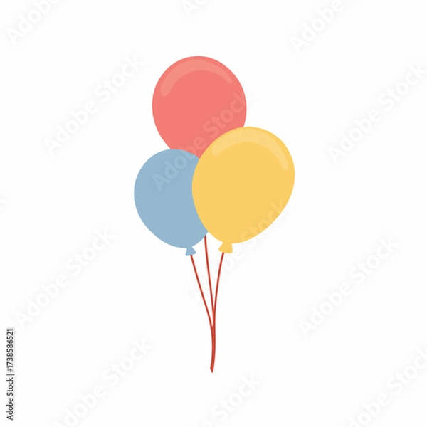 Obraz Colorful Balloons Icon in Flat Design