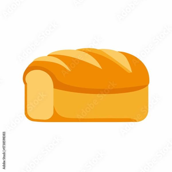 Fototapeta Sleek Bread Loaf Icon in Flat Style