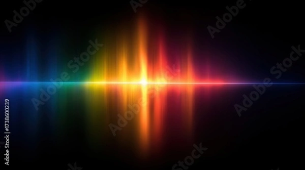 Fototapeta Abstract rainbow blurred background with colorful gradient light, vibrant neon spectrum, soft glow wallpaper, multicolor bokeh texture for design and modern digital art.