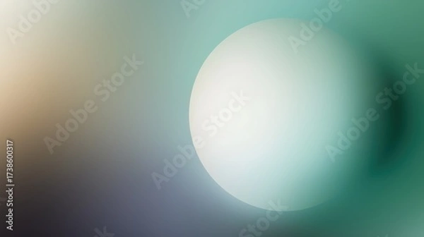 Fototapeta Smooth deep blue gradient background with soft blurred teal circular glow on charcoal grey backdrop, minimalist abstract design with cinematic quality and ultra high resolution.