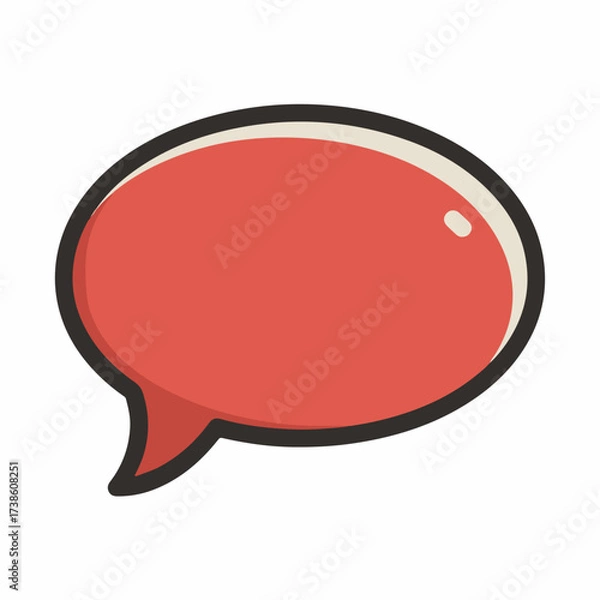 Fototapeta Minimalistic chat bubble icon in flat style