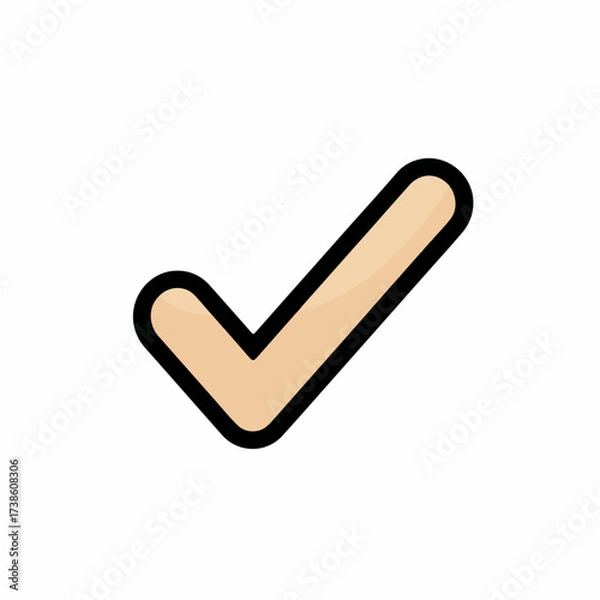 Obraz Minimalistic Check Mark Outline Icon Design