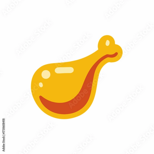 Fototapeta Minimal Chicken Leg Vector Icon Design