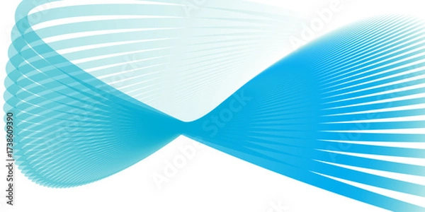Fototapeta Abstract blue background with vector wave lines and curve pattern illustration for digital business design wallpaper